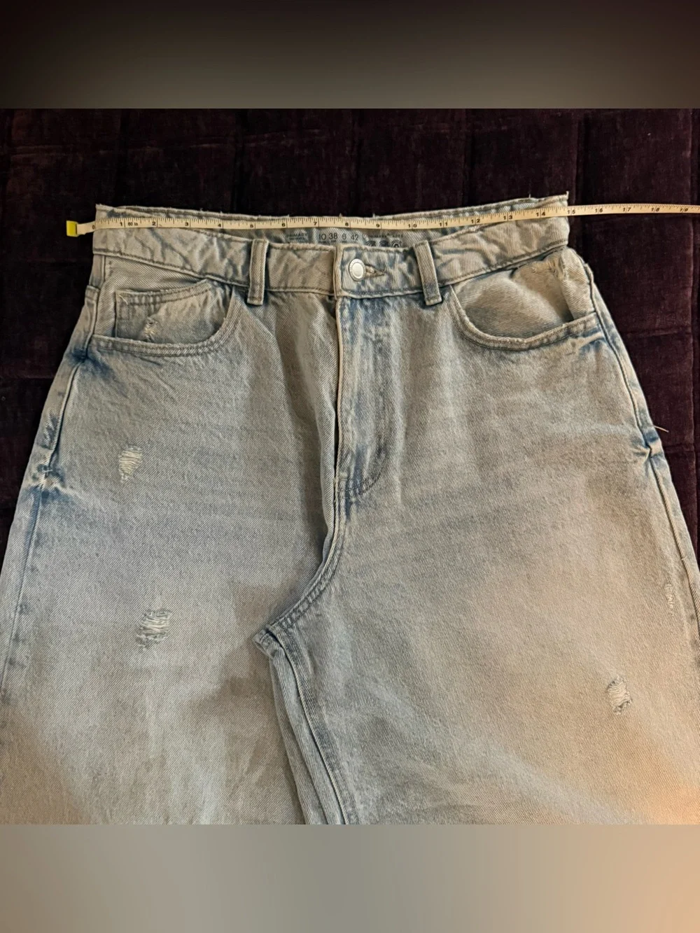 Rita Ora for Primark Light Blue Distressed Long Shorts Size 10